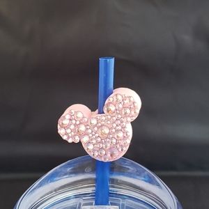 Mickey ears Bling straw charmers mickey ears